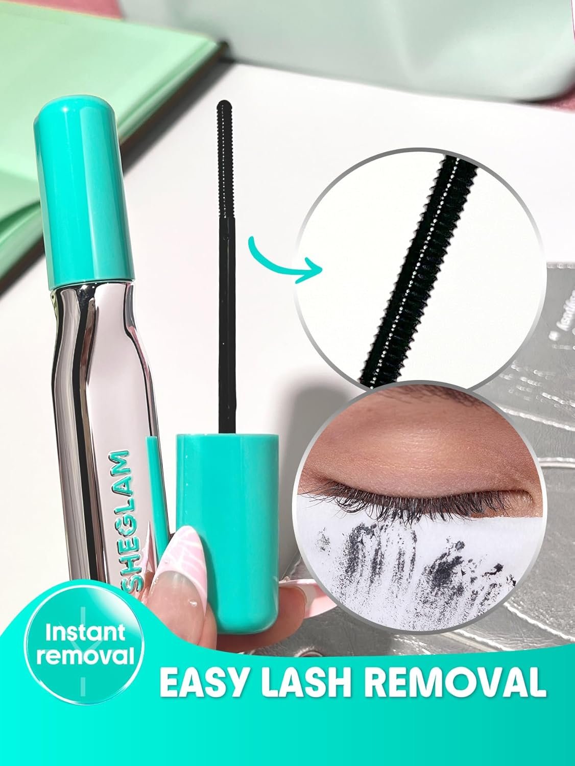 مزيل ماسكارا مقاومة للماء SHEGLAM – إزالة سهلة بدون فرك - الصورة 5
