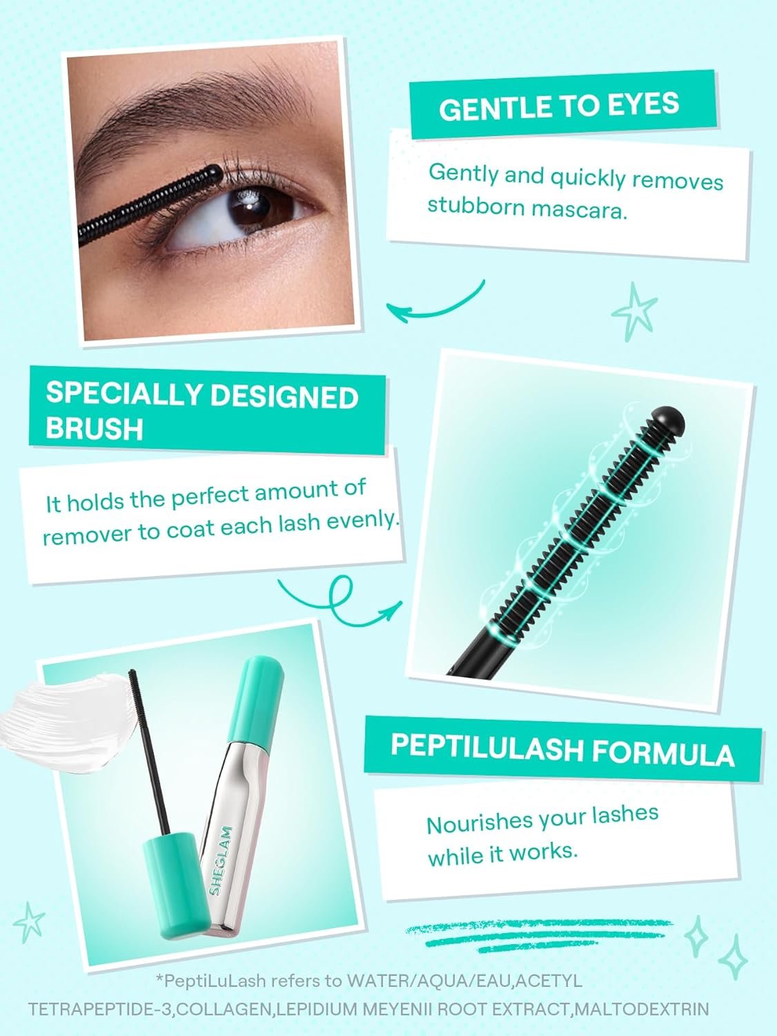 مزيل ماسكارا مقاومة للماء SHEGLAM – إزالة سهلة بدون فرك - الصورة 7